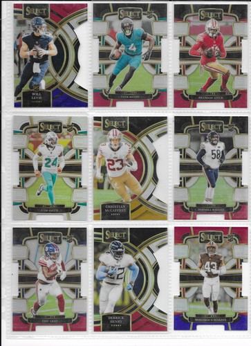 2023 PANINI SELECT - 9 CARD LOT - DIE CUTS, RC, VETS