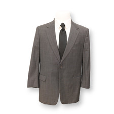HART SCHAFFNER MARX mens gray plaid windowpane sport coat suit jacket 42 R
