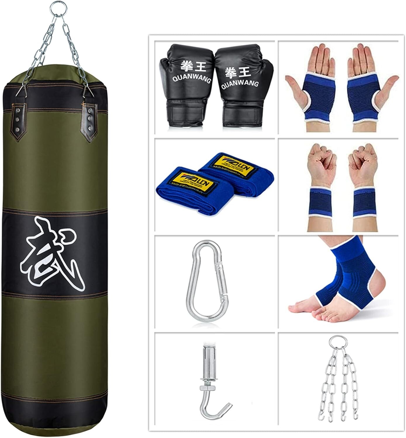 4ft Heavy Punching Bag Set with Gloves - Ideal for MMA, Kickboxing & Karate