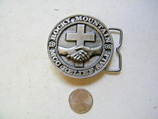 Vintage 1992 Belt Buckle Rocky Mountain MCC RELIEF SALE Mennonite