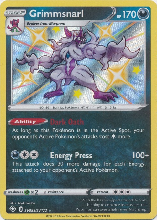 Grimmsnarl SV085/SV122 Shiny Holo Rare Shining Fates