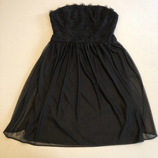 vtg Strapless Little Black Mini Dress Sz 1/2 Jump Apparel by Wendye Chaitin USA