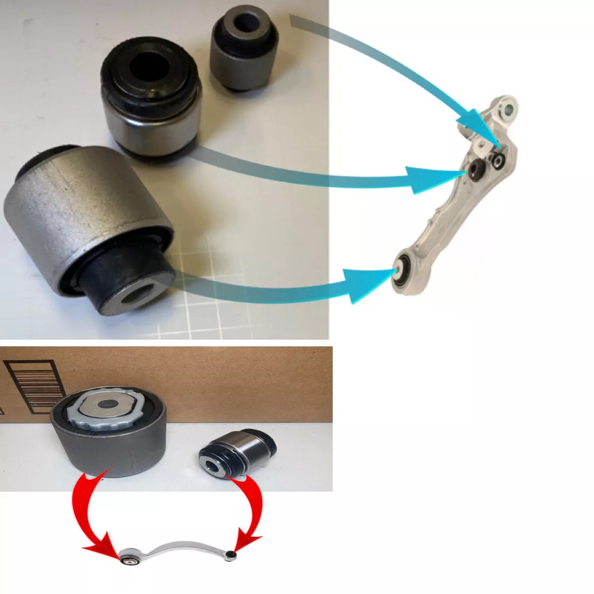 10 PCS FRONT LOWER CONTROL ARM BUSHING FORWAR REARWARD FOR 2009