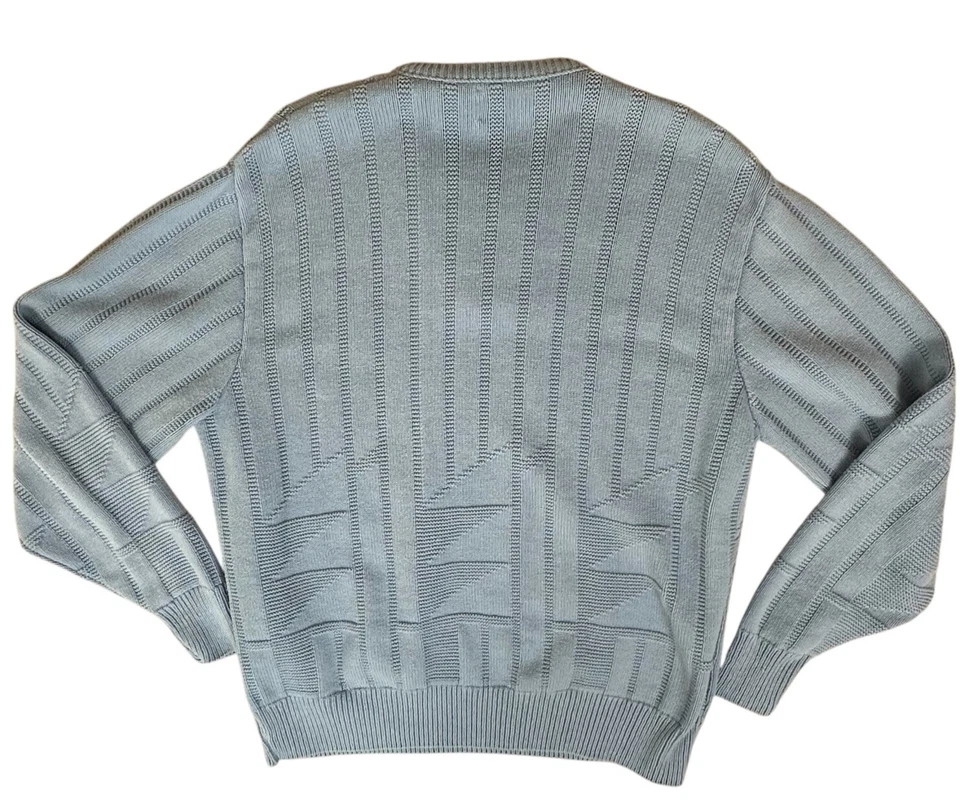 Винтажный мужской свитер для гольфа Titleist Collection размер L расчесанный хлопок синий опрятный сделано в США - Изображение 2 из 4