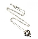 925 sterling silver love birds 10k  diamond Heart pendant chain necklace 4.1g 18 — photo 5