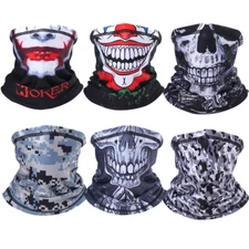 Winter Fleece Skull Half Face Mask Motorcycle Neck Warm Gaiter for Cold Weather