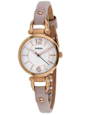 Fossil Georgia 26mm Luminous White Dial Beige Leather Women's Watch ES4340  SD9