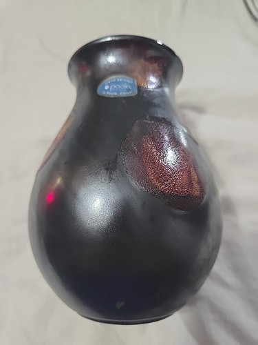 Poole Pottery Lava Glaze 6.75" Vase With Sticker