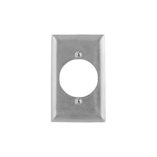 Hubbell SS723, Stainless Steel, 1-Gang, Single Receptacle, Wallplate, 1 pc