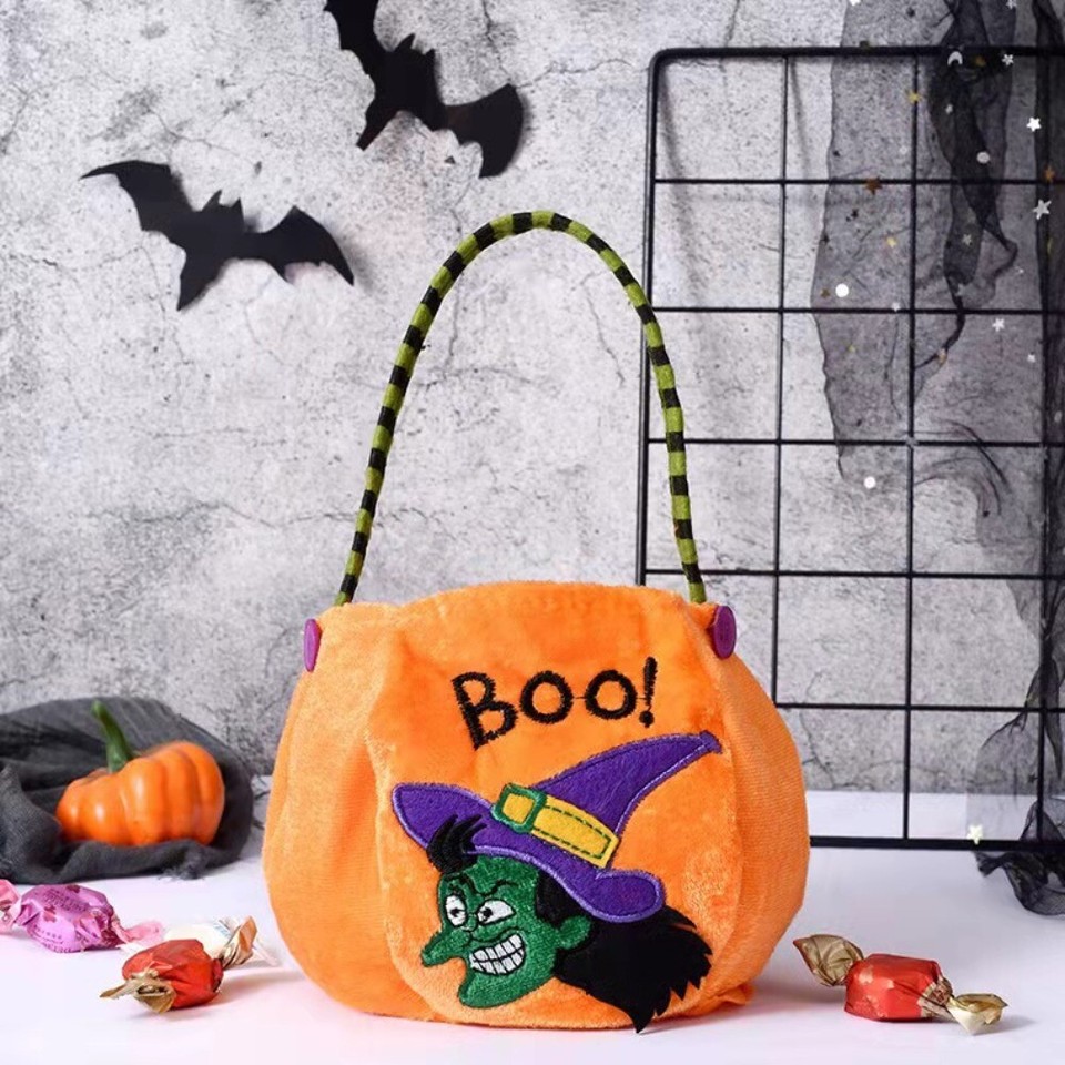 Halloween Candy Bag Trick Or Treat Gift Basket Cute Tote Bag Kids Gifts