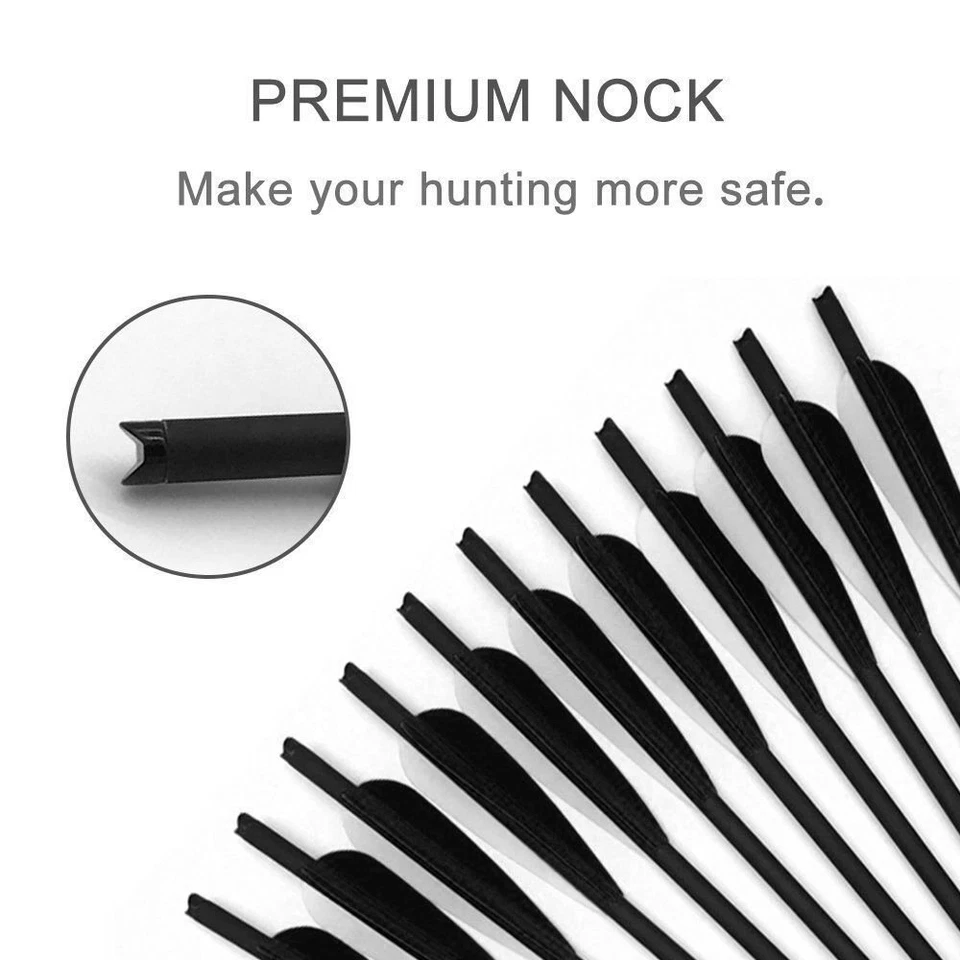 12Pcs 20" Crossbow Bolts Carbon Arrows 100grain 3 Blade Broadhead Hunting Quiver - Image 4 of 4