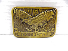 FREEDOM IS NOT FREE American Eagle Brass Belt Buckle GUN SHOW 2014 numbered