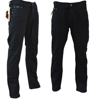 Herren  Jeans Slim  Regular Stretch Jeanshose Übergröße Hosen Six-Jeans Schwarz