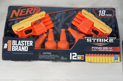 Hasbro Nerf Alpha Strike Blasters Fang QS-4 Elite Dual Targeting Set NEW 