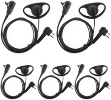 D Shape Earpiece Headset PTT for Motorola Two Way Radio Walkie Talkie 2pin 5pack