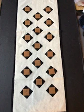 Vtg Primitive Handmade Felted Wool Applique Table Runner 13 3/4" X 36" EUC