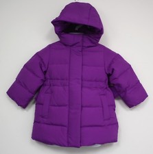 J Crew Crewcuts girls down puffer jacket coat hood bows pockets size 2 purple