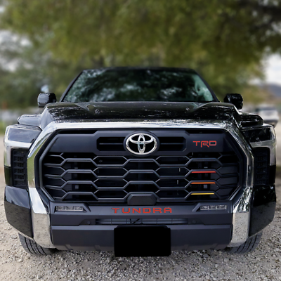Black Flag Emblem Fit TOYOTA 2022 2023 TUNDRA Front Grill Letters