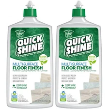 Quick Shine Multi Surface Floor Finish 27oz Pack of 2 Safe for Hardwood Vinyl...