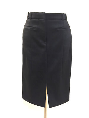 TOM FORD Black Satin Cotton-Blend Pencil Skirt Sz4