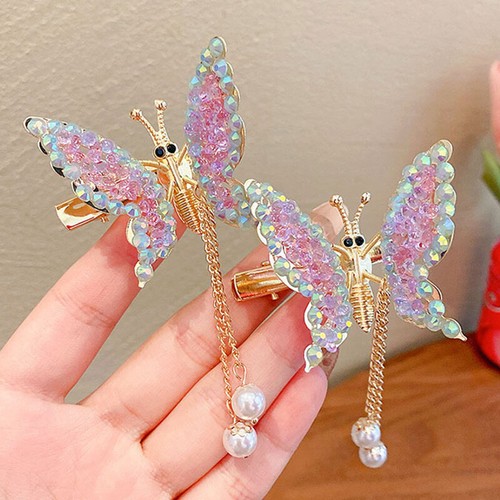 Elegant Tassel Butterfly Hairpins Moving Flying Girls Shiny Hair Clips Barrettes - Picture 5 of 16