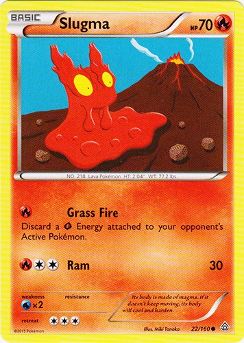 Slugma - 22/160 - Common (Lp) Primal Clash - Fire Pokémon