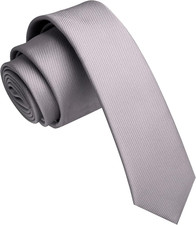 1.58" Solid Color Skinny Tie Slim Necktie for Men 4cm 