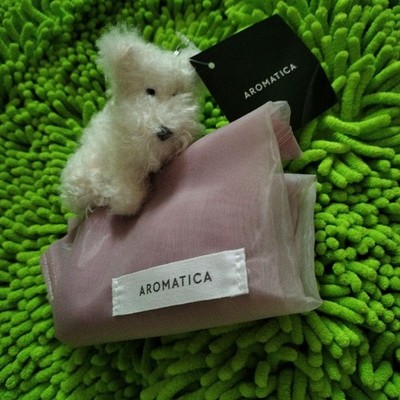 AROMATICA Novelty Sheer Eco Bag + Mini Polar Bear Keychain Set   likenew