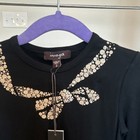 imoga Girls Black Long Sleeve Crew Neck Bow Accent Top Size 2 — photo 2
