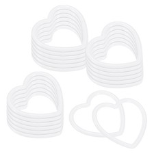 20-Pack Dream Catcher Rings,2.4 Inch Plastic Heart Shape for DIY Craft White