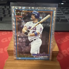 David Wright 2026 Topps Series 1 Retro 1991 #T91-66-Mega Box Silver Crackle Foil