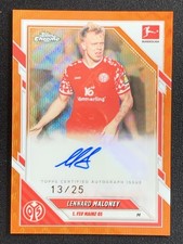 Lennard Maloney 2025-26 Topps Chrome Bundesliga Orange Wave Auto /25 #BA-LEM
