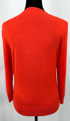 Halogen Womens Crew Neck Button Down Cardigan Sweater Size Medium Red Knit - Picture 8 of 11
