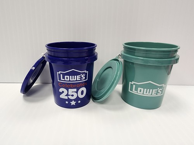 #ad Lowe#x27;s Lowes TEAL amp; Blue 250 Americana Mini Paint Bucket With Lid Fast Ship 2pk $16.99