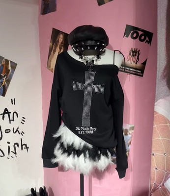 Womens Y2K Gothic Graphic Tops Grunge edgy Lace Punk Emo Alt Shirt S-XL