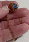 Vintage Sterling Silver BROWN MILITARY ACADEMY Ring Pendant Necklace, GF Chain