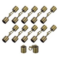 10Er-Set Lederkappen 10Mm Mit Hummerhaken In Bronze FüR Schmuck