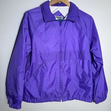 Vintage Pacific Trail Men  s Purple Windbreaker Jacket Size Medium Full Zip 90s