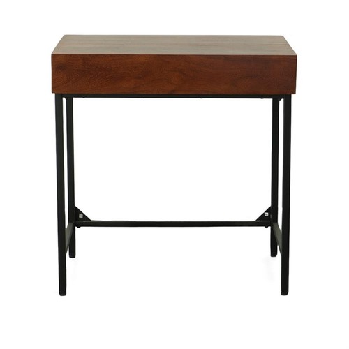 Carolina Classics Raleigh Rustic Top RTA Writing Desk in Chestnut/Black ...