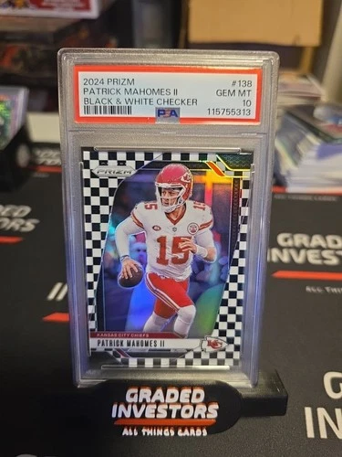 2024 Panini Prizm Patrick Mahomes II #138 Black & White Checker PSA 10