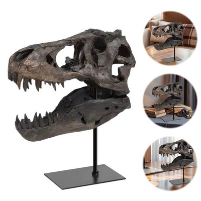 T Rex Skull, Dinosaur Statue Resin Replica Head Sculptures, Home Office Decor