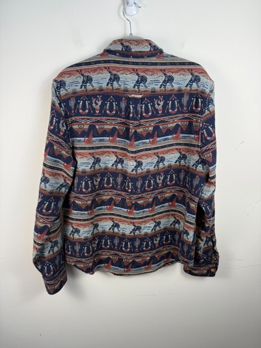 Lucky Brand Men’s Gallup Western Cowboy Print Jacquard Button Overshirt Shirt - Picture 4 of 7