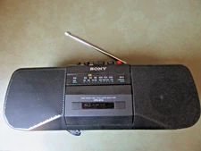(12$1) Sony CFS-B15 Radio AM/FM Cassette Tape Boombox Black Stereo Tested Works