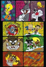 Lot of 9 1997 Warner Brothers Prismatic Prism Vending Stickers