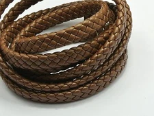 16.4 Feets Coffee Flat Braided Bolo Synthetic Leather Cord 10X4mm