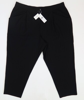 NEW! Eileen Fisher Boiled Wool Jersey Carrot Pant Black Sz 2X $228.00