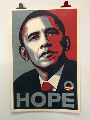 Original 2008 Shephard Fairey HOPE Campaign Poster