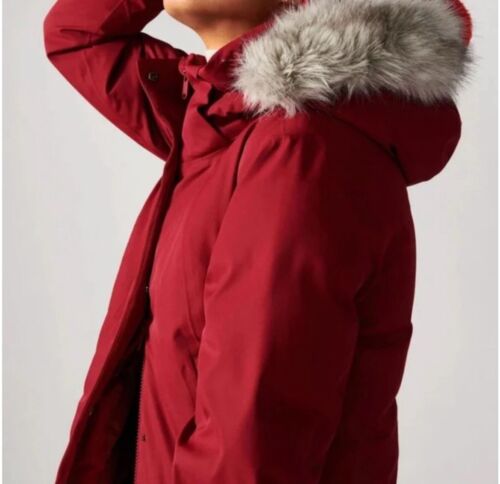 NWOT Athleta Outbound Parka Coat L Hooded Red Rainout Sz. Large NEW $349 - Picture 5 of 8