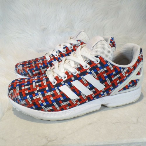 adidas Torshion ZX Flux Reflective Woven Red White Blue Sneakers Men's Size 7 - Picture 4 of 9