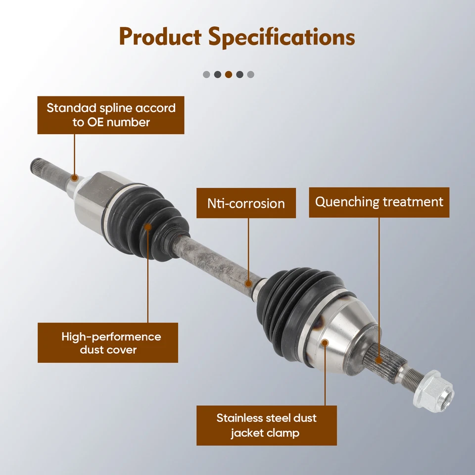 一对前 CV 轴轴适用于福特 Transit Connect 2.5L L4 2014 2015 2016-2018 — 第 3/4 张图片